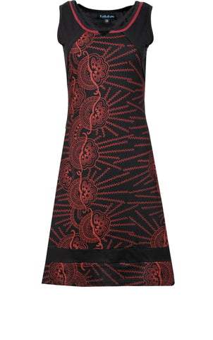Sleeveless Dress With All Over Ethnic Print(No Refund/ No Exchange) - craze-trade-limited