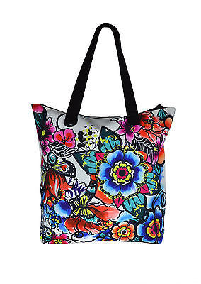 Multicolored Canvas Tote Bag with Rhinestone details -BERMONI-121343 - TATTOPANI