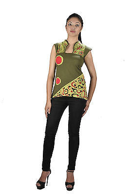 LADIES HALF SLEEVE TOP WITH CHINESE COLLAR DESIGN 