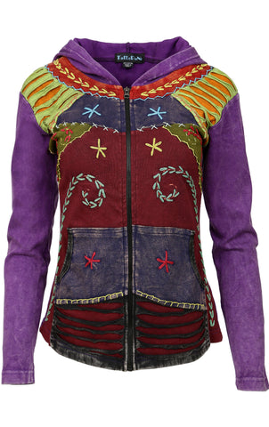 multicolored-embroidery-razor-cut-cotton-cardigan-stock-clearance