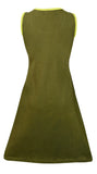 Ladies Green Sleeveless Dress With Patch Design. - TATTOPANI