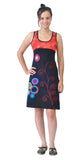 Spiral Embroidery & Circle Patch Sleeveless Dress. - craze-trade-limited
