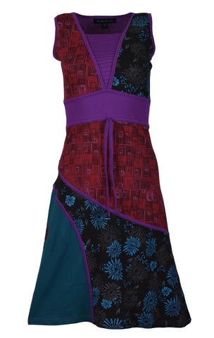 Floral & Mandala Print Dress With Embroidery. - craze-trade-limited