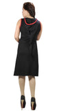Ladies Sleeveless Dress With Hood And Patch Design. - TATTOPANI