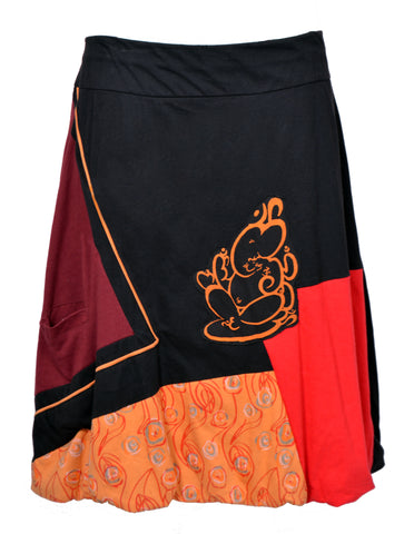 Ganesh Print Knee Length Cotton Skirt (No Refund/ No Exchange)