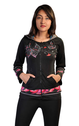 Multicolore Butterfly Embroidery Cotton Cardigan (No Refund/ No Exchange)