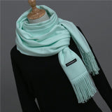 2020 women scarf soild winter cashmere scarves for ladies neck warm pashmina long shawl wraps bandana foulard female head hijab