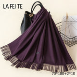 Lic Cashmere Women Scarf Warm Shawl Foulard Femme Pashmina Kerchief Wool Stole Head Neck Long Winter Scarf Women For Ladies 2019