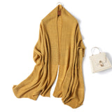 2020 Winter Scarf Women Solid Cashmere Knitted Pashmina Thick Shawls Lady Wraps Female Warm Foulard Neck Scarves Tow Side