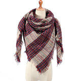 2019 women scarf fashion plaid winter scarves for ladies cashmere shawls wraps warm neck Triangle Bandage pashmina