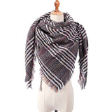 2019 women scarf fashion plaid winter scarves for ladies cashmere shawls wraps warm neck Triangle Bandage pashmina