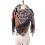 2019 women scarf fashion plaid winter scarves for ladies cashmere shawls wraps warm neck Triangle Bandage pashmina
